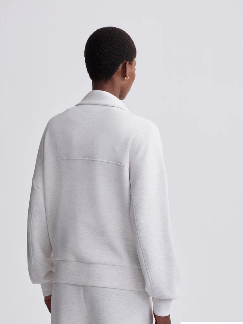 Varley DoubleSoft Crew in Light Heather Gray - Picture 3 of 12